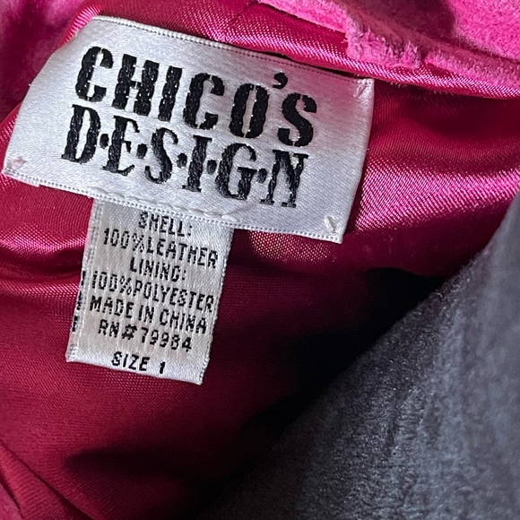 Chico’s 100% Leather Zip Jacket Size 1/Small - Picture 6 of 6